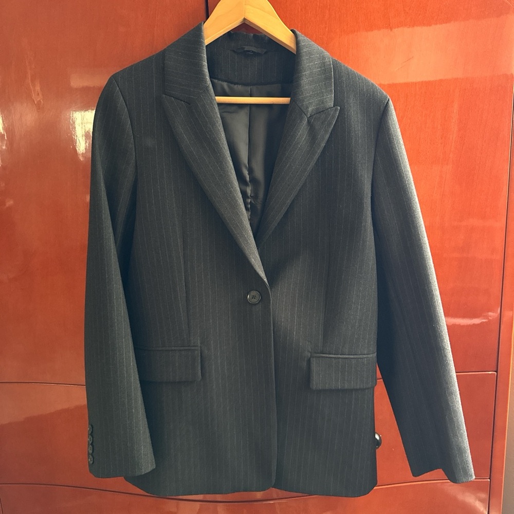 COS Black Pinstripe Jacket